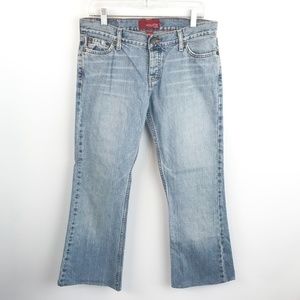HOLLISTER Light Wash Button Fly Flare Jeans 7 Short